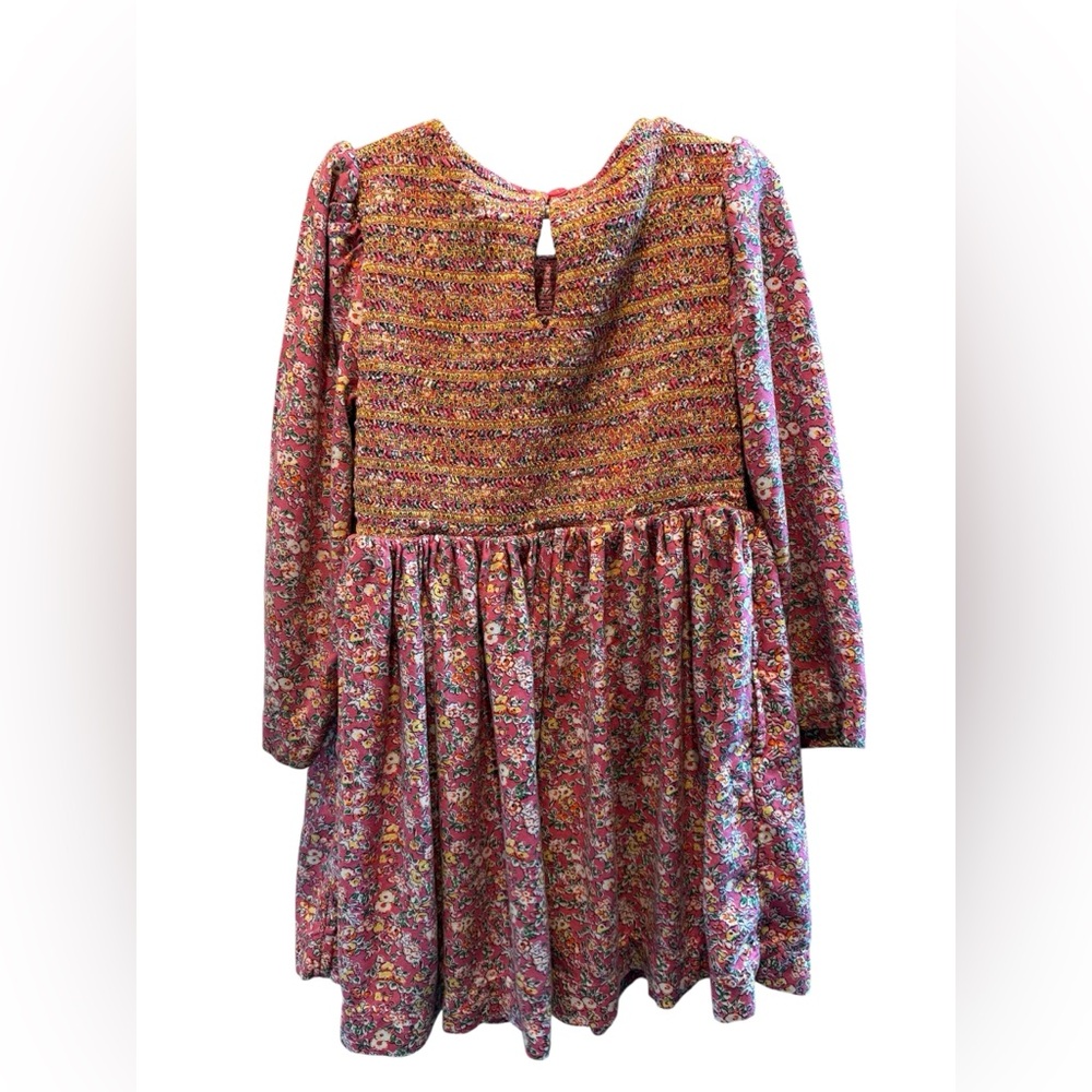 Mini Boden Shirred Bodice Long Sleeve Floral Spring Dress Girls 5-6 - Picture 6 of 10